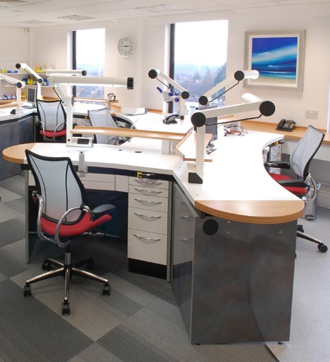 VIEW OF THE LAB One of the workstations at Luke Barnett Laboratory